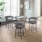 Armen Living Naomi and Lorin 4-Piece Counter Height Dining Set in Black Metal and Gray Faux Leather SETNMLRGRBL4 - alternate 8